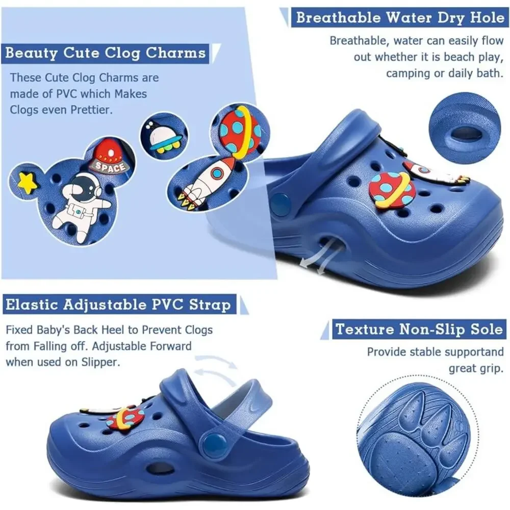 Toddler Kids Boys Cute Garden Water Clogs Sandals Slip On Shoes 12